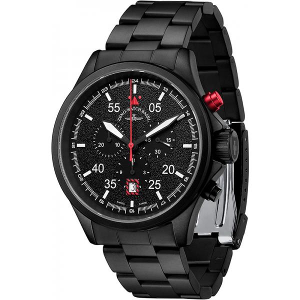 zeno watch basel speed navigator chronograph schwarz rot