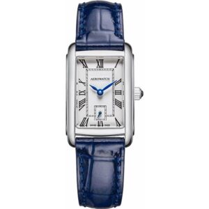 Aerowatch Damenuhr Intuition mini römische Zahlen, Edelstahl blau