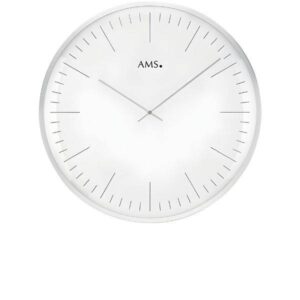 AMS Bauhaus Quartzwanduhr, silber gross