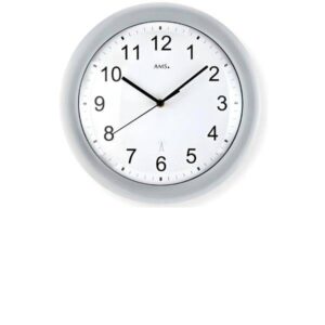 AMS Classic Time Funkwanduhr, grau