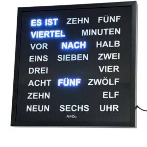 AMS Design Wortuhr Wanduhr 40cm