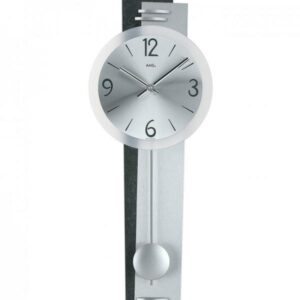 AMS Pendeluhr Quartz Wanduhr, Design, Schiefer-Alu