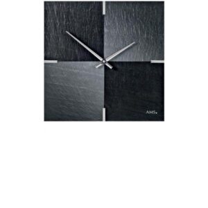 AMS Schiefer Wanduhr, Vaerst Airbrush Design, schwarz