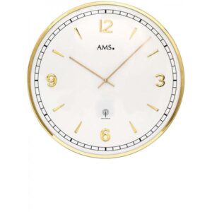 AMS Vintage Fifties Funkwanduhr, gold gross