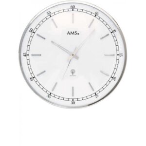 AMS Vintage Fifties Funkwanduhr, silber gross