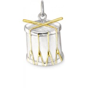 Anhänger Basler Trommel 14mm in teilvergoldtem Silber