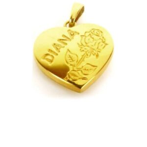 Anhänger Herz Diana 18K Gold mit Rosendekor