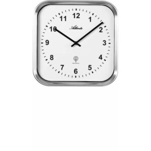 ATLANTA kitchen square Funkwanduhr, weiss