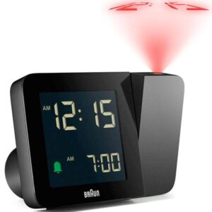BRAUN Projektionswecker LCD-Digital Funkuhr, schwarz