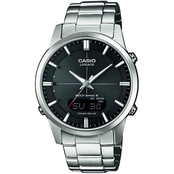 casio digi analog lineage tag datum solar funkuhr edelstahl