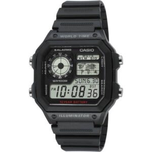 CASIO Sport-Digitaluhr Worldtimer mit 5 Alarmen schwarz