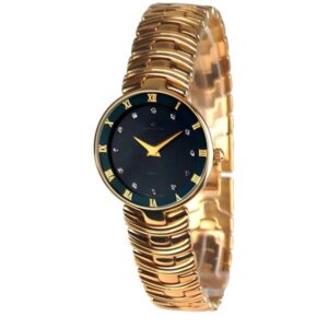 CATENA Marbella Diamond, vergoldete Damenuhr schwarz