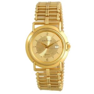 CATENA Othello Flatline, flache Quartz Armbanduhr gold