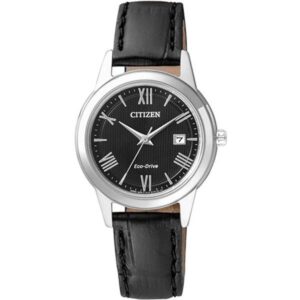 _CITIZEN Damenuhr Klassik, Eco-Drive Solaruhr Stahl schwarz