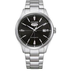 CITIZEN Retro Automatik Uhr C7 Day Date, Stahl schwarz