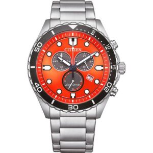 CITIZEN Sport Eco-Drive, Solar Chronograph, Stahl orange