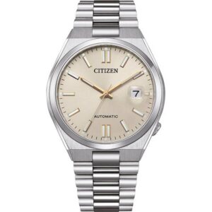 CITIZEN Tsuyosa, Retro Automatik Uhr, Stahl champagne