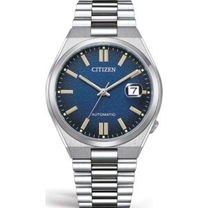 CITIZEN Tsuyosa, Retro Automatik Uhr, Stahl dunkelblau