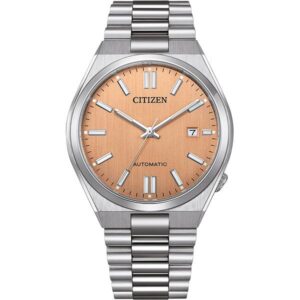 CITIZEN Tsuyosa, Retro Automatik Uhr, Stahl lachs