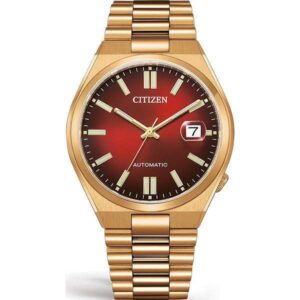 CITIZEN Tsuyosa, Retro Automatik Uhr, vergoldet rot