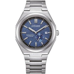 CITIZEN Zenshin, Small Second Automatik Titanuhr, blau