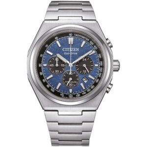 CITIZEN Zenshin, Solar Chronograph, Titan blau