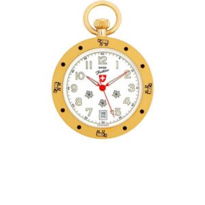 Ethno Taschenuhr Quartz, SWISS FOLKLOR Edelweiss klein, weiss