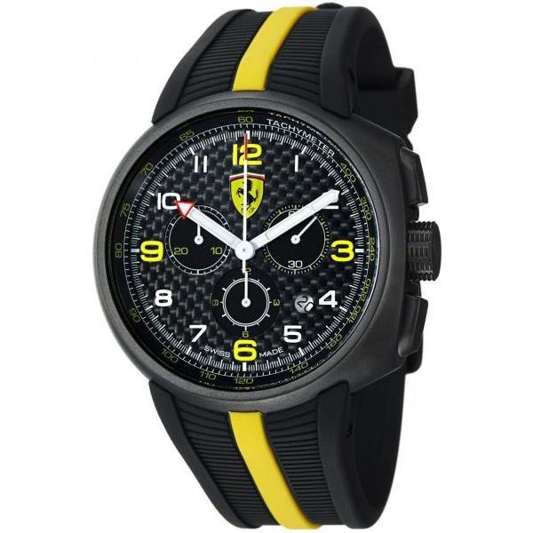 ferrari fast lab chronograph quartzuhr schwarz gelb