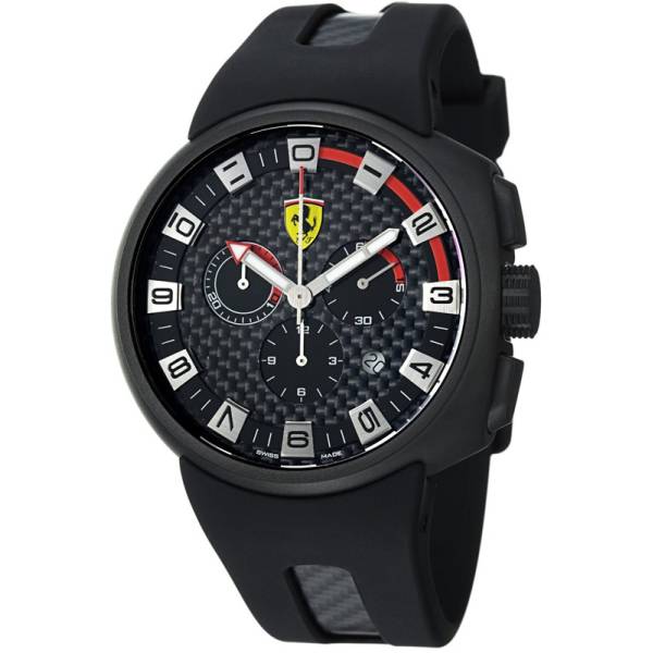 ferrari podium chronograph quartzuhr grau schwarz rot