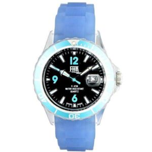 FHB Fun Watch, Opaque Quartz Uhr mit Silikonband, blau