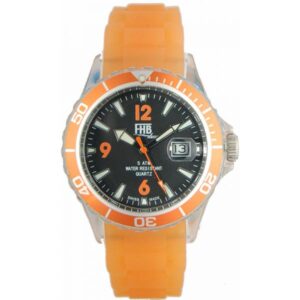 FHB Fun Watch, Opaque Quartz Uhr mit Silikonband, orange
