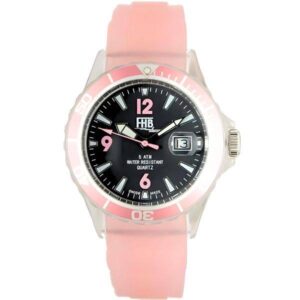FHB Fun Watch, Opaque Quartz Uhr mit Silikonband, rosa