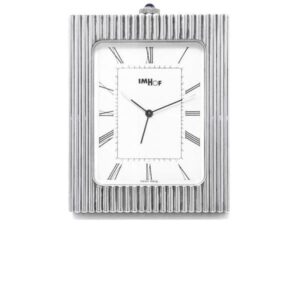 IMHOF Tischuhr Quartz, Retro-Reiseuhr in Sterling Silber