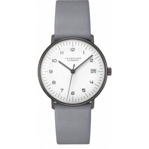 Junghans MAX BILL 34 Automatikuhr, schwarz weiss Zahlen