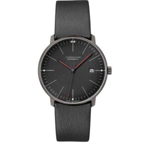 Junghans MAX BILL 38 Automatikuhr, Bauhaus Weimar schwarz