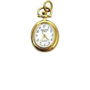 Klassik Anhängeuhr, oval vergoldet