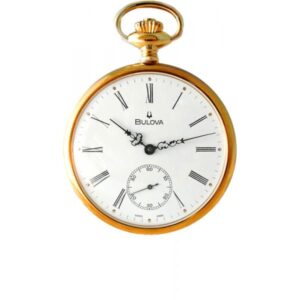 Klassik Taschenuhr Handaufzug, Bulova Louis XVI vergoldet