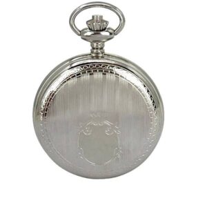 Klassik Taschenuhr Handaufzug, Doppelsavonette Skelett chromé