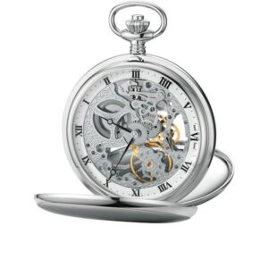 Klassik Taschenuhr Handaufzug, Skelett Doppelsavonette