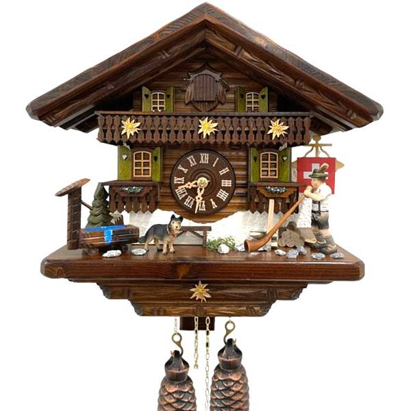 kuckucksuhr chalet swiss holz wanduhr mechanisch 8 tage
