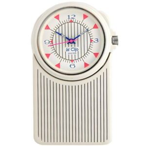 LE CLIP Alarm Anhänge-/Clippuhr mit Wecker, weiss