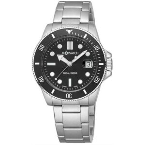 M-WATCH Aqua Steel 41, Schweizer Sportuhr schwarz