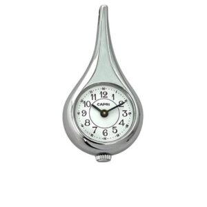 Modische Anhängeuhr Handaufzug, Tropfen silber weiss