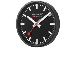 MONDAINE Wall Clock, SBB Bahnhofswanduhr, schwarz