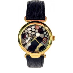 _MURANO® Skelettuhr Handaufzug klein, Murrina Glas Mosaic