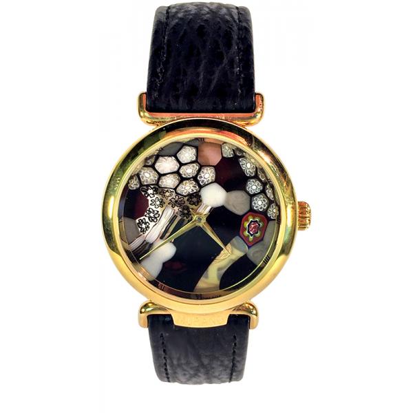 murano skelettuhr handaufzug klein murrina glas mosaic