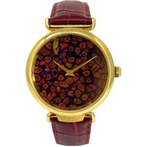 _MURANO® Sklettuhr Handaufzug, Murrina Glas Moasic braun