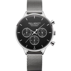 PAUL HEWITT Chronograph Oceanpulse 40, Solar Edelstahl schwarz