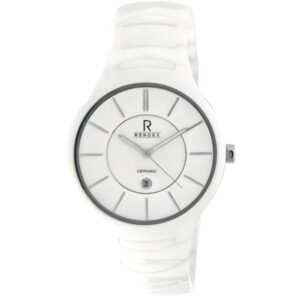 RENDEX Ceramic Museum plain, grosse Keramikuhr weiss