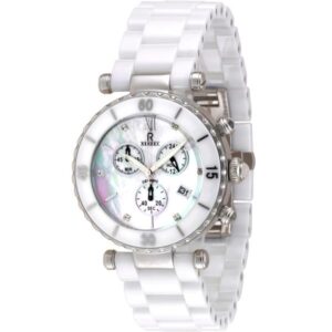 RENDEX Ceramic XL Lady Chrono Quartz, Keramikband weiss